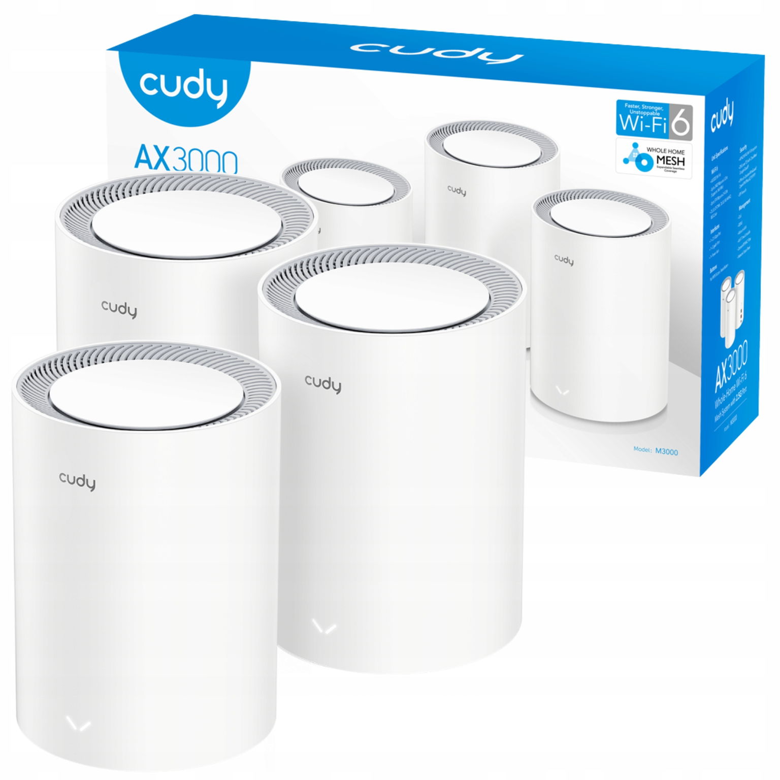 3x Router mesh systém Cudy M3000 2.5Gb/s Wifi 6 5GHz, rýchla, výkonná sieť