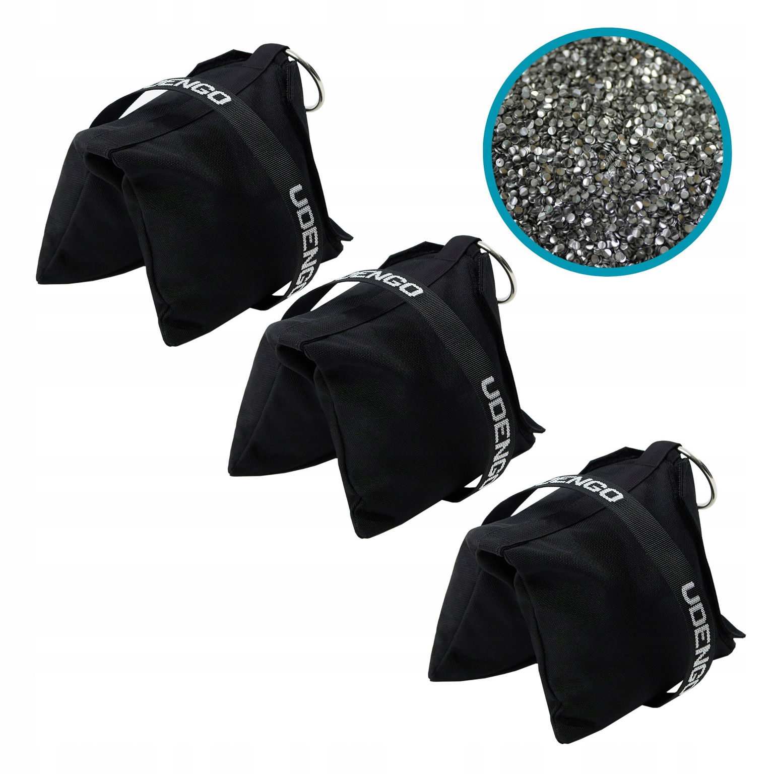 3x Shot Bag s nerezovou oceľou 9 kg – balastový vak