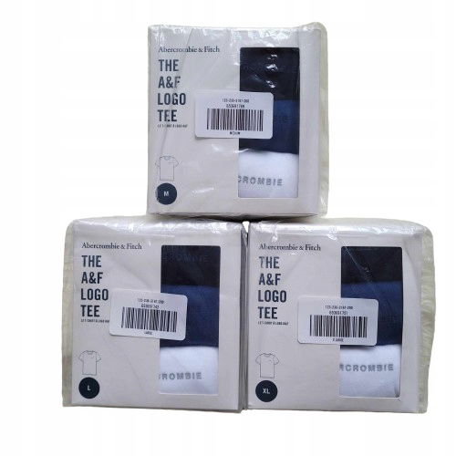3x tričko Abercrombie&Fitch tričko L 3PAK
