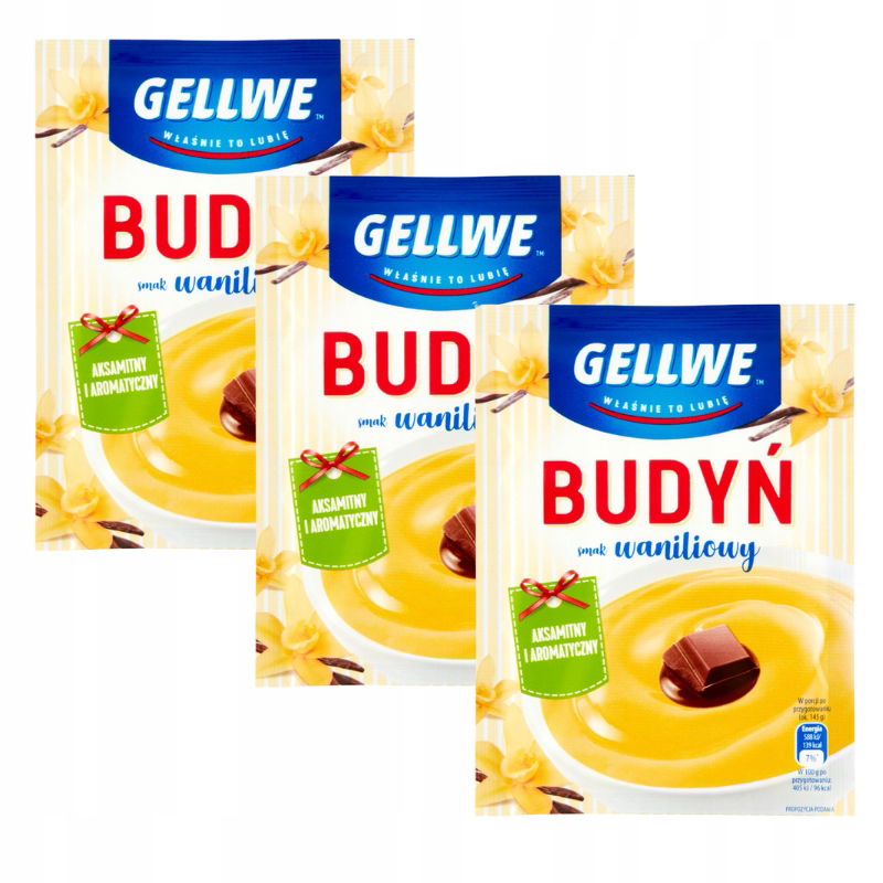 3x Vanilkový puding Gellwe 40 g