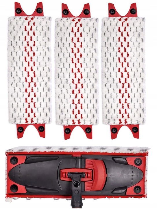 3x Vložka Do Plochého Mopu Vileda Ultramax Vložky Koncovky Plochý Mop 35CM