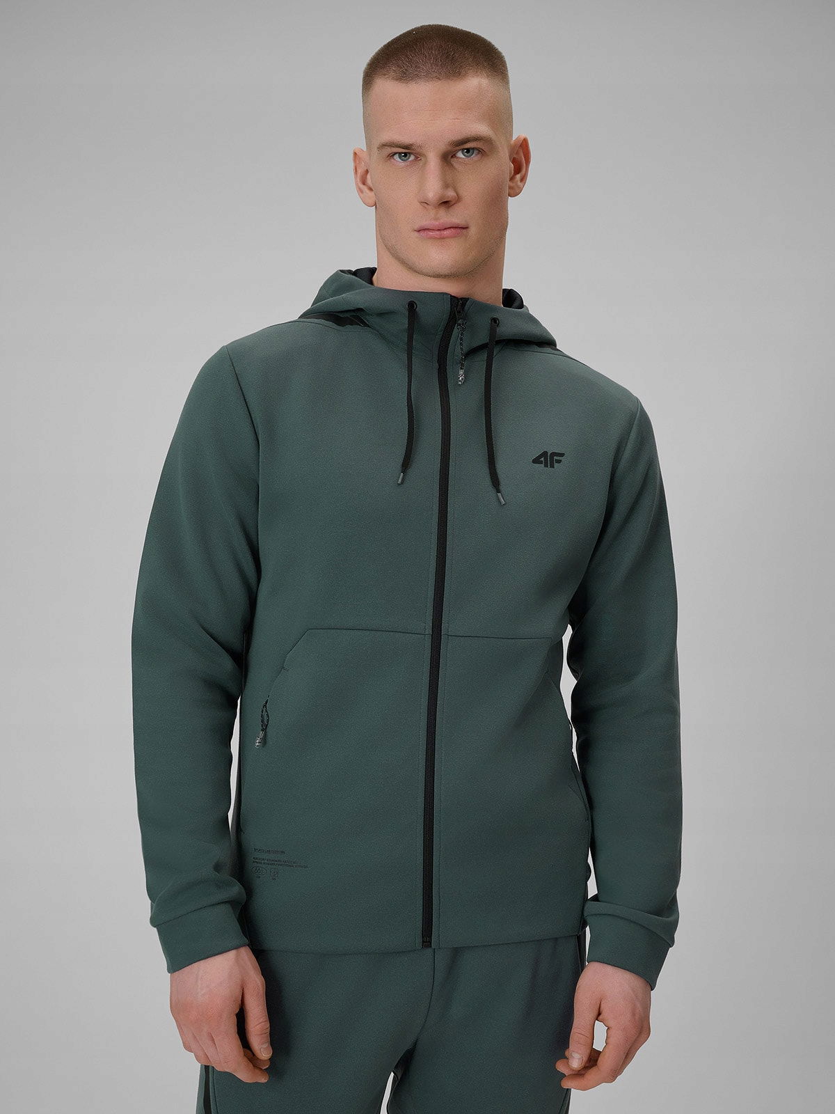4F Pánska Tréningová Mikina S Kapucňou, Rýchloschnúca, XL