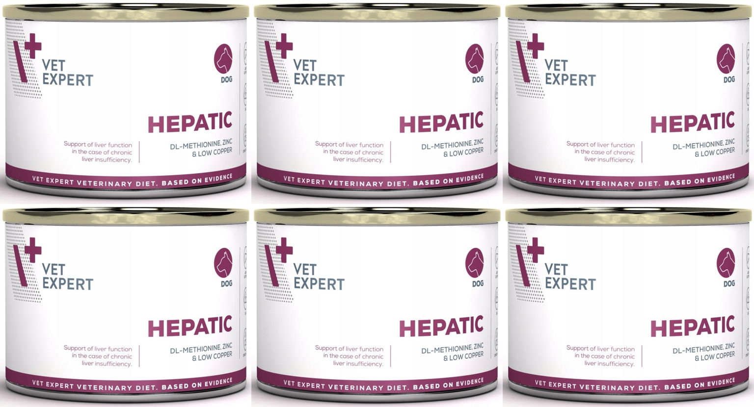 4T VetExpert Dog Hepatic plechovky 6 x 200 g