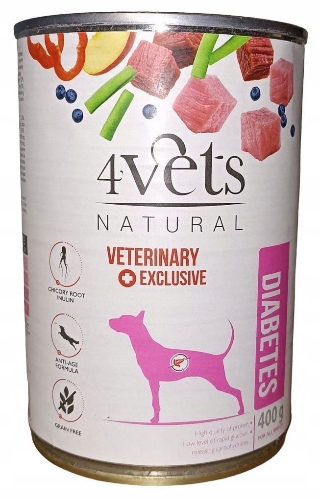4Vets Natural Dog Diabetes plechovka 400 g