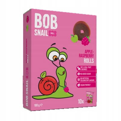 4x 100 g Bob snail roll jablko-malina zdravá desiata