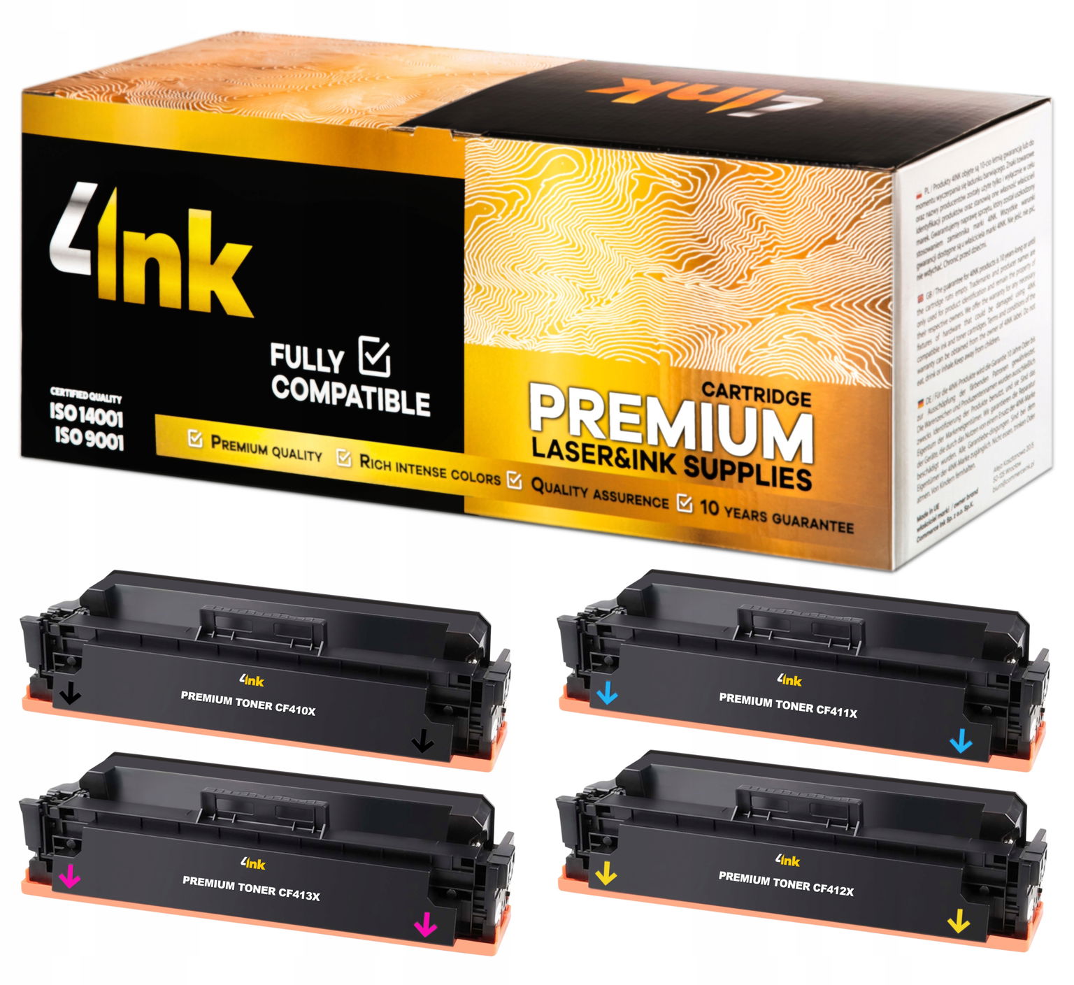 4x toner 4INK do Hp 410X Premium XL Cmyk