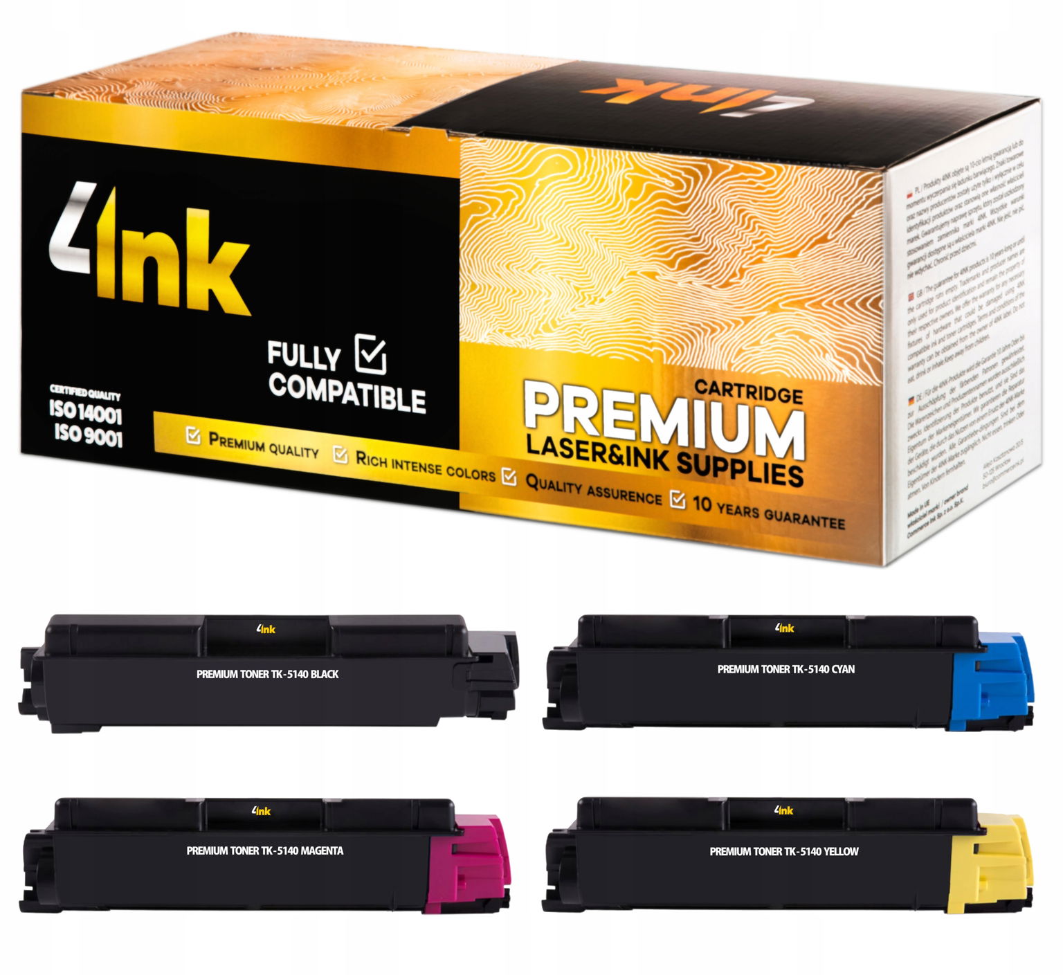 4x Toner Do Kyocera TK-5140 M6030 M6530 P6130 XL