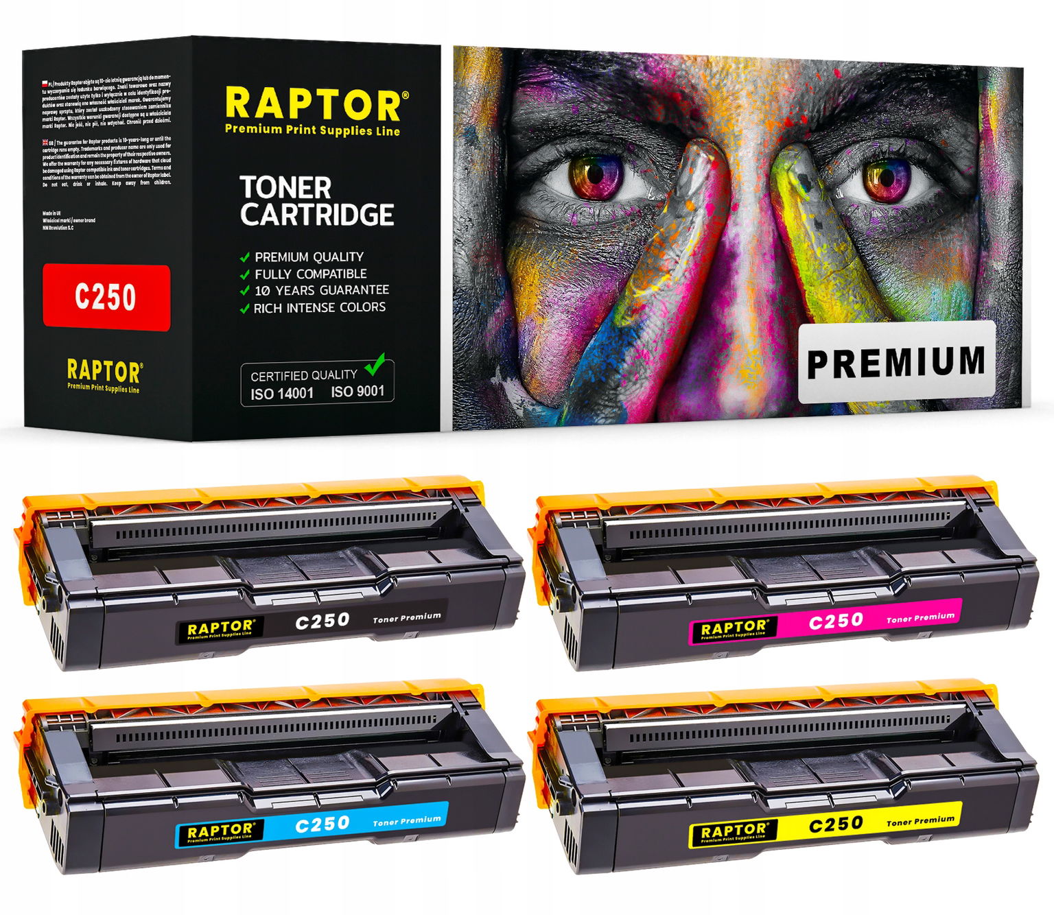 4x Toner Do Ricoh Sp C252dn C252DNw C252sf sada