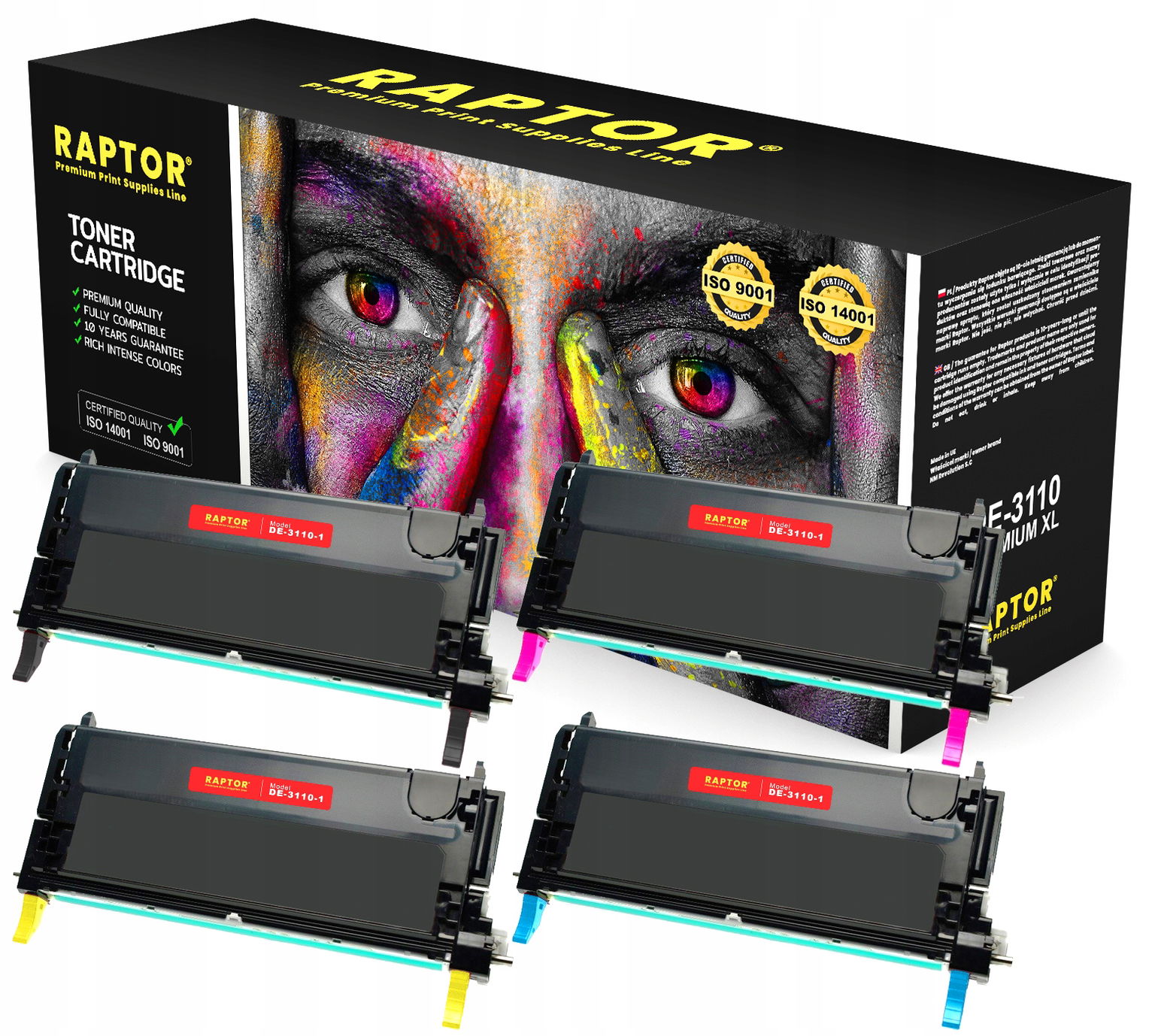 4x Toner Do Tlačiarne Dell 3110CN 3115cdn 3115CN