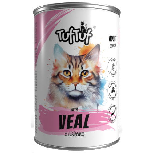 4X Tuf Tuf plechovka mletá s telom vlhké krmivo pre mačky 400 g