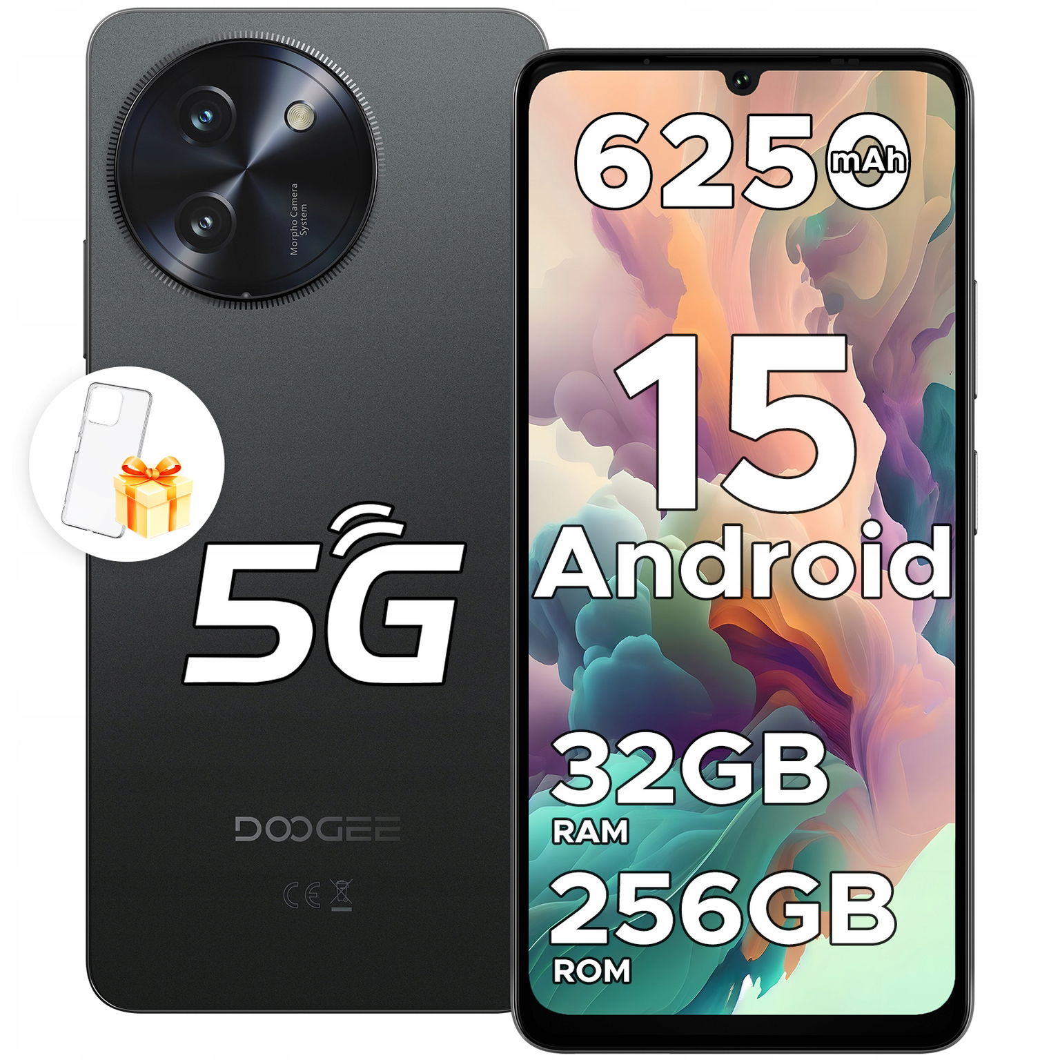 5G smartfón DooGee NOTE59PRO 32 GB/256 Gb 120 Hz 6,75" Hd+ Android 15 Nfc
