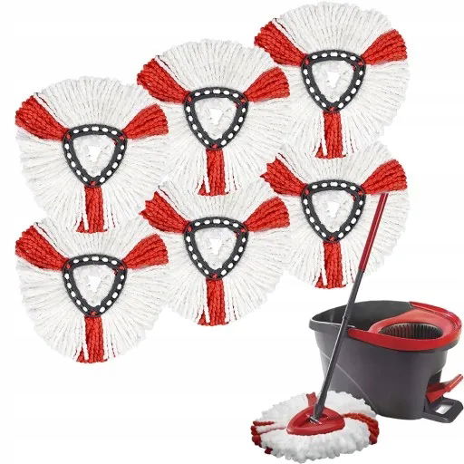 6 X Vložka Fit Hlavica Vileda Easywring Turbo Ultra Rotačný Mop