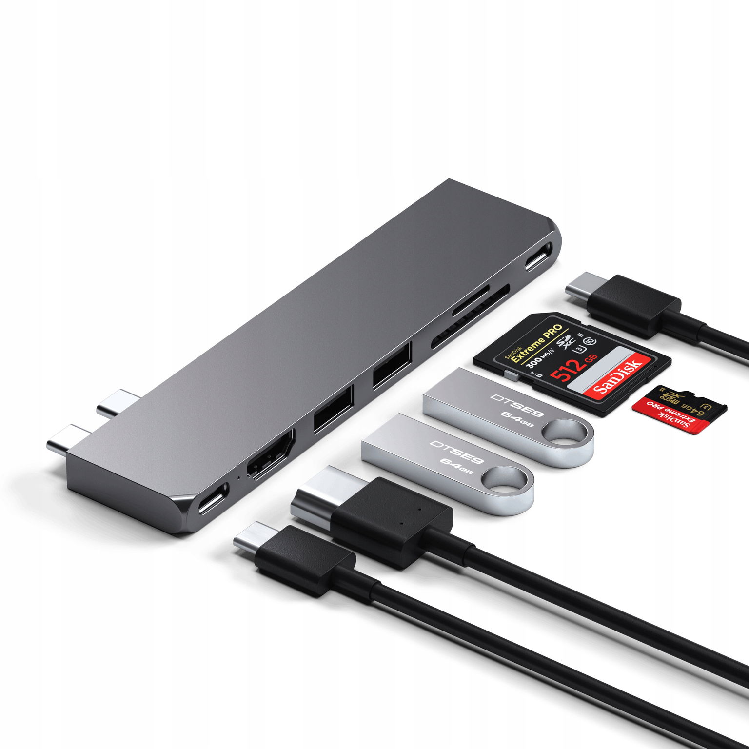 6v1 Usb-c hub, adaptér Satechi Pro Hub Slim pre MacBook Pro Air, Usb Hdmi Sd