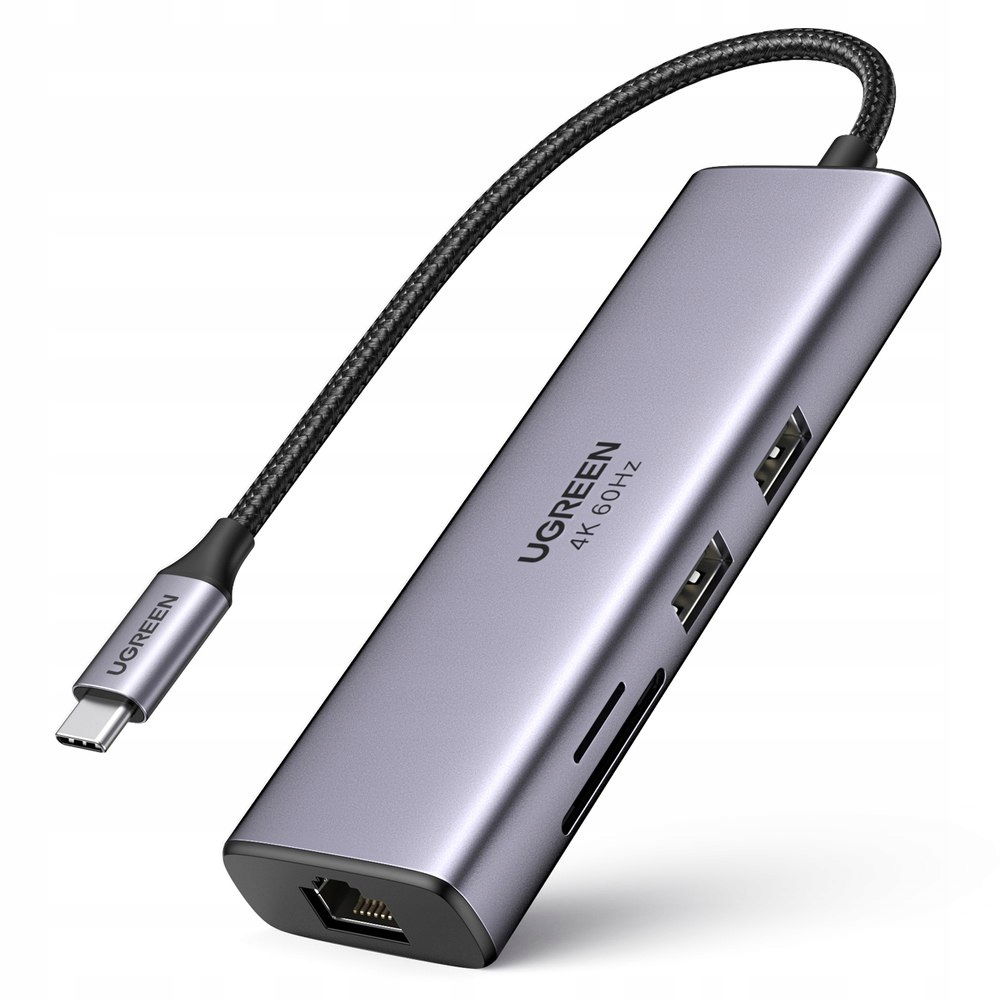 7v1 multifunkčný Usb-c Hub – 2x Usb Hdmi 4K čítačka kariet Sd a Tf Usb-c Rj