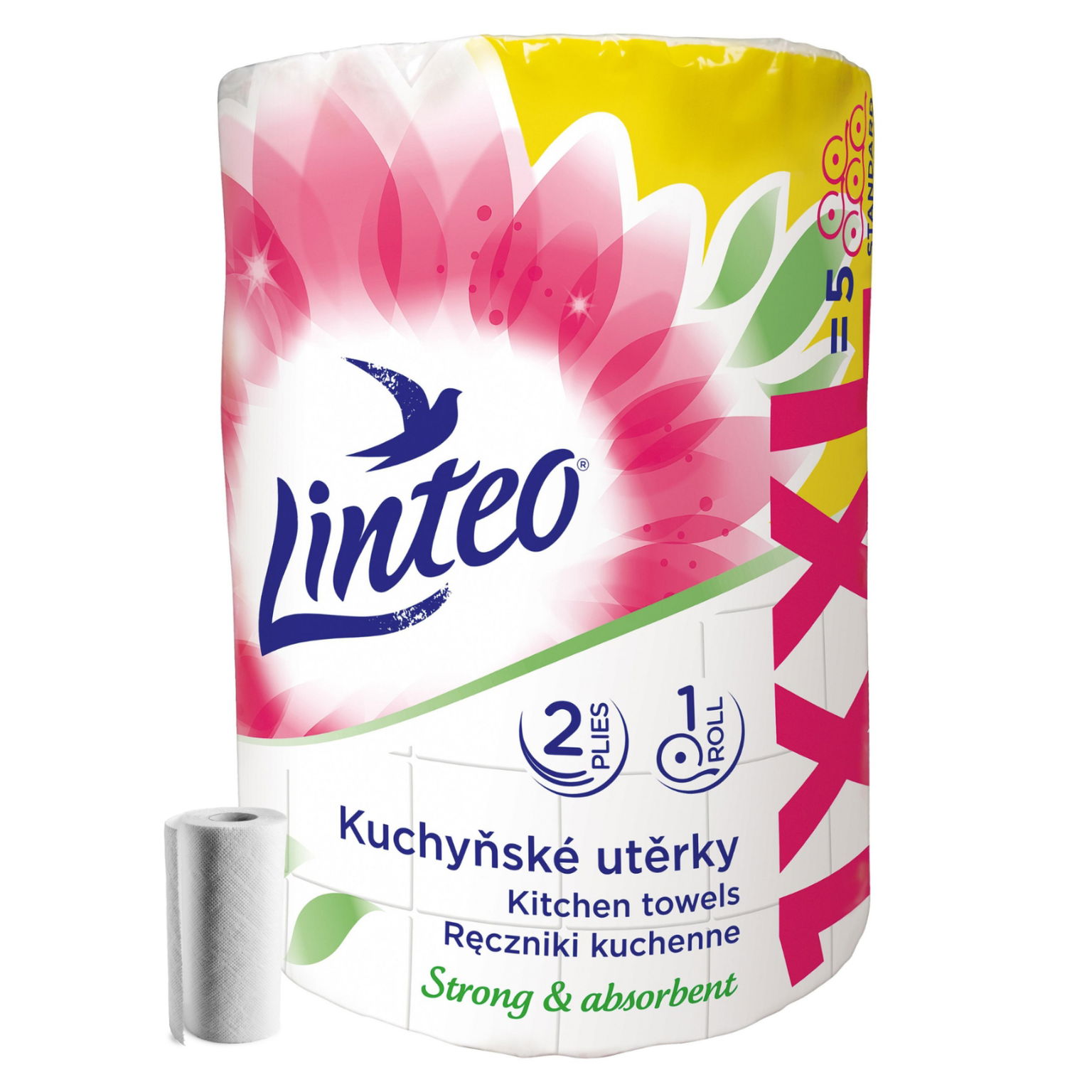 8 x Papierová utierka Linteo Xxl Biela 50M 250 listov Dvojvrstvová