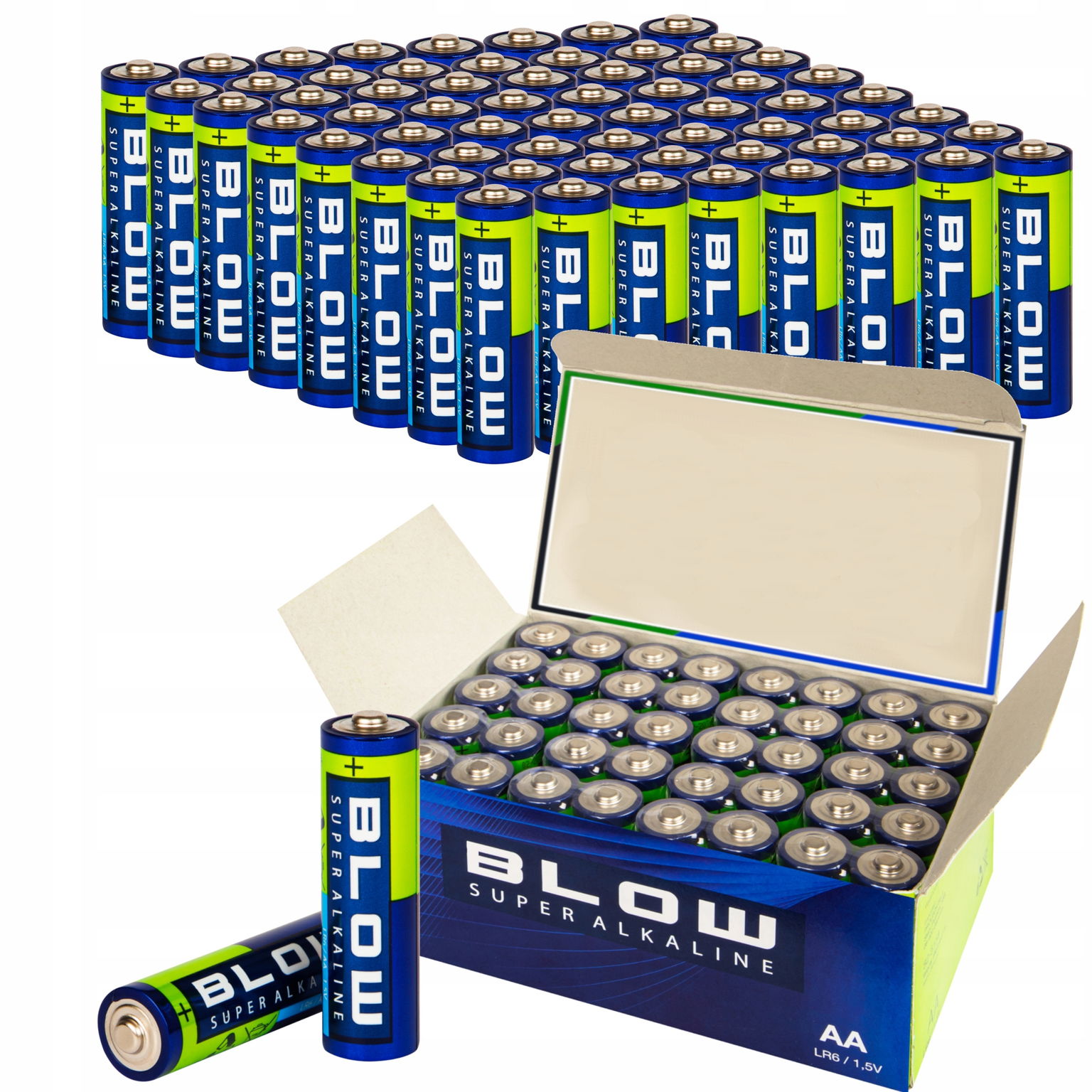 80 x Batérie Alkalické Tyčinky Blow Aa LR6 R6 Sada