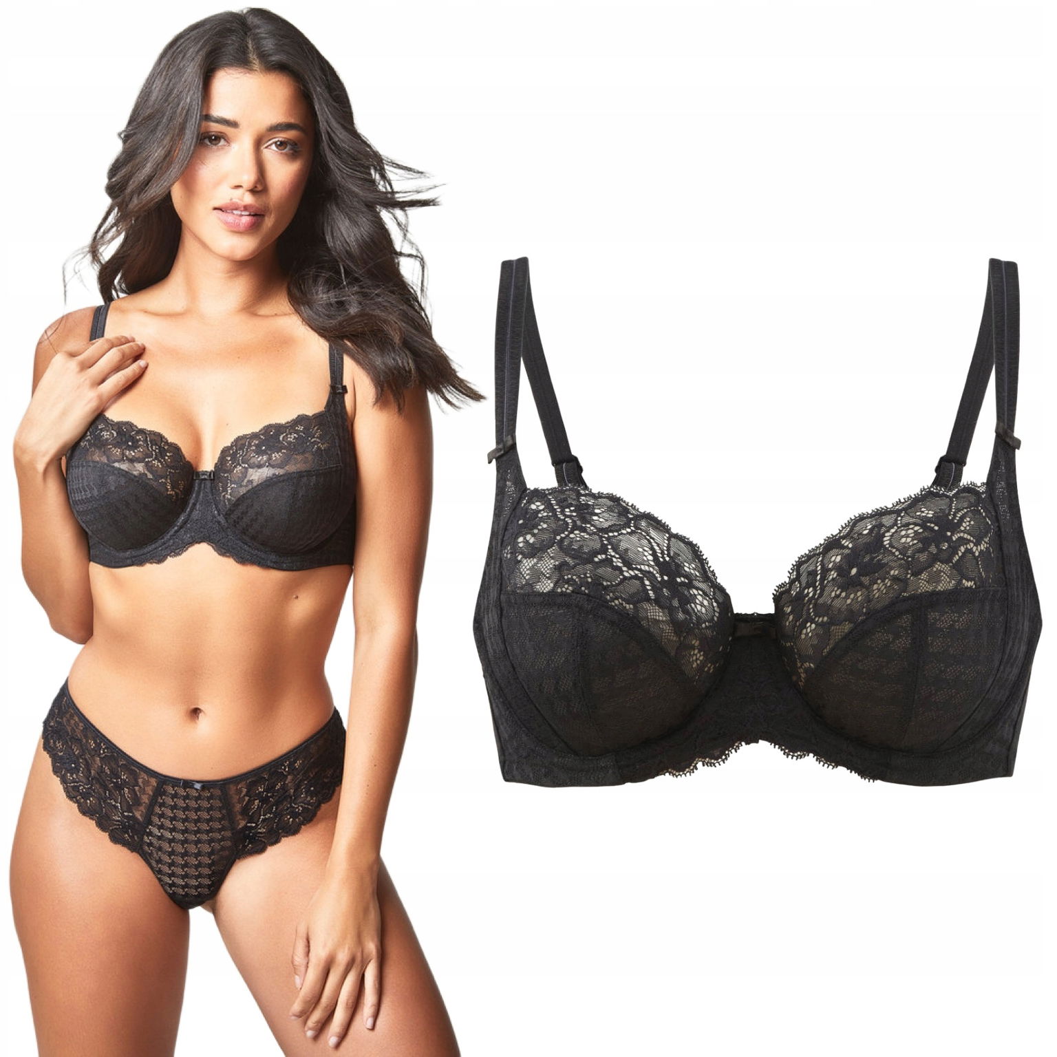 80N UK36JJ Panache Envy mäkká balkónová podprsenka, čierna