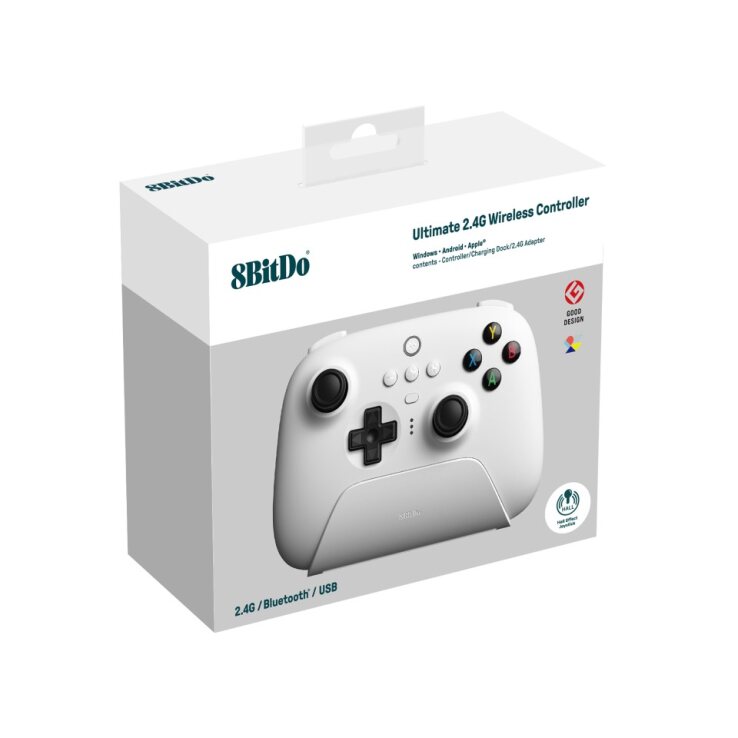 8BitDo Ultimate 2.4G Pad Hall Effect White (PC/Android/ Apple