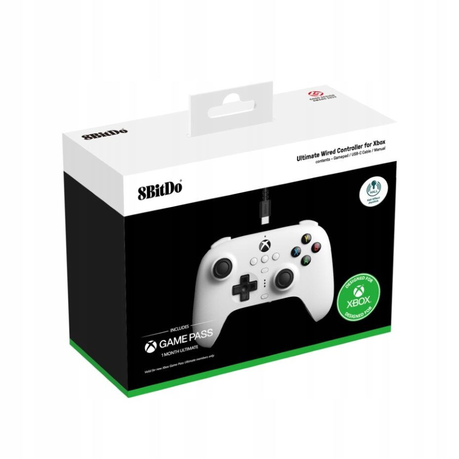 8BitDo Ultimate Wired Controller pre Xbox Hall Effect White (xone/xsx/pc)