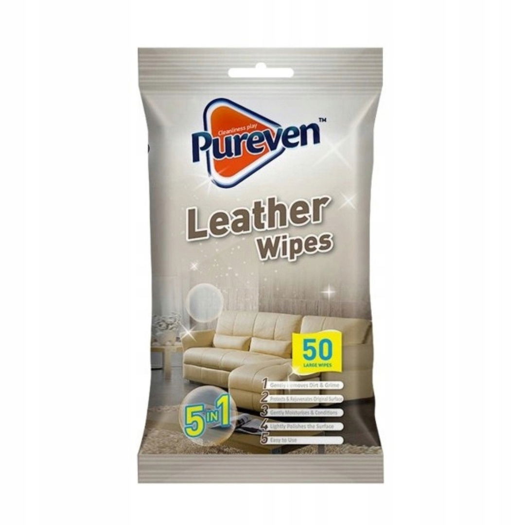 8X Pureven Leather Wipes 5in1 utierky na čistenie pokožky 50 ks