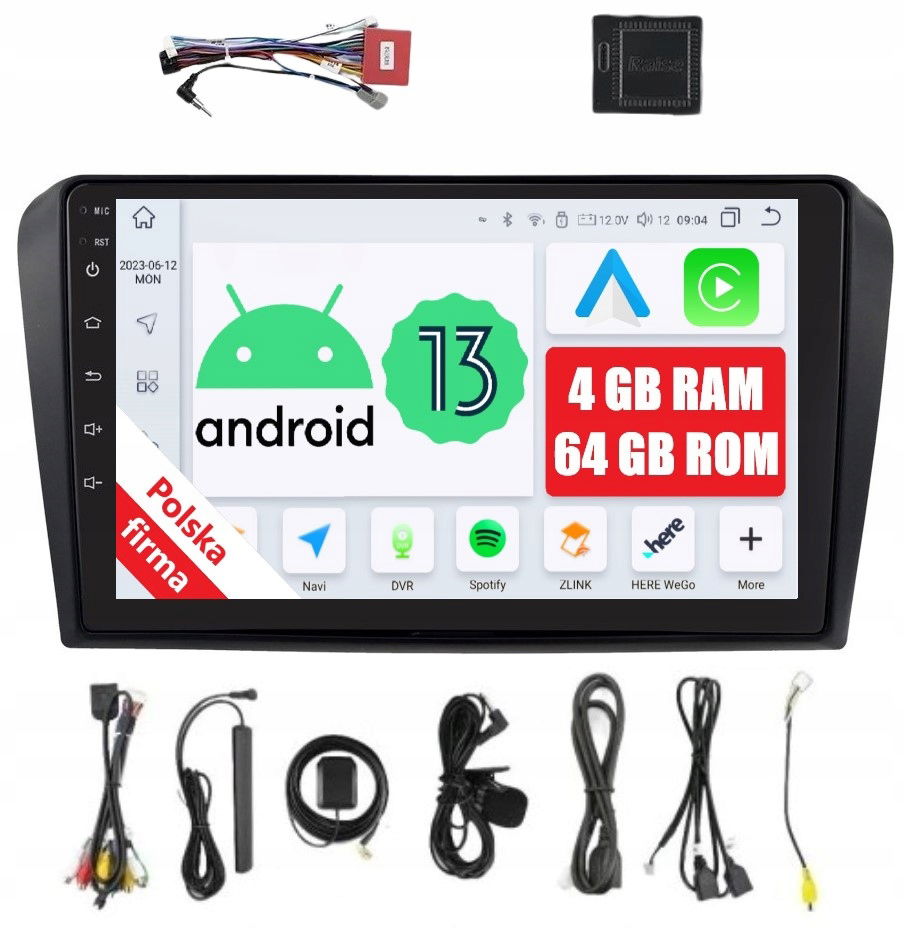 9" Qled Rádio 2DIN Navigácia Pre Android Mazda 3 A 1 4/64 Gb Dsp Carplay Lte