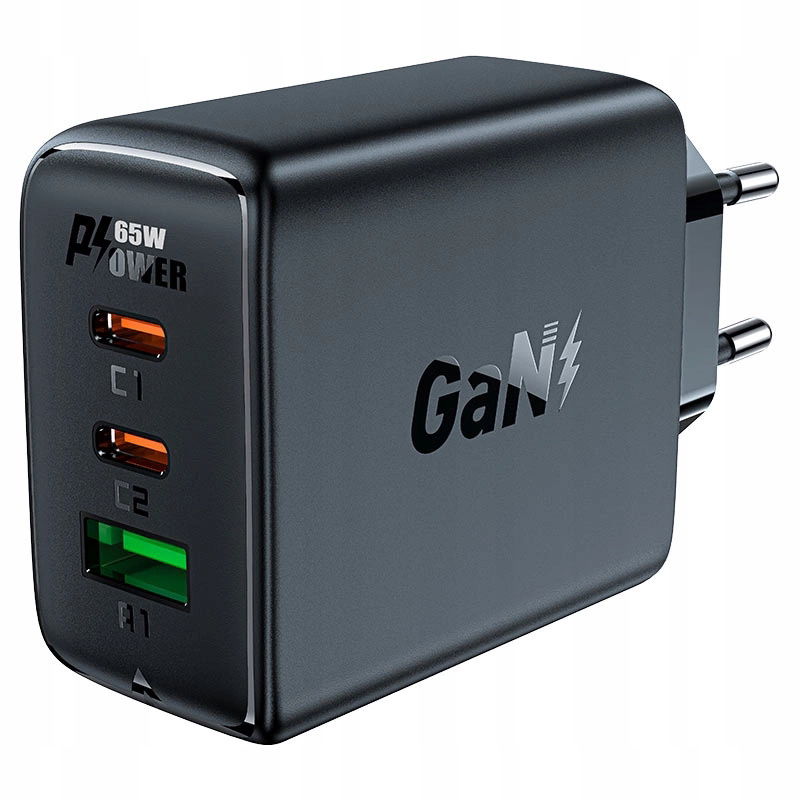 Acefast rýchla nabíjačka GaN (2xUSB-C Usb-a) Pps Pd QC4+ 65W