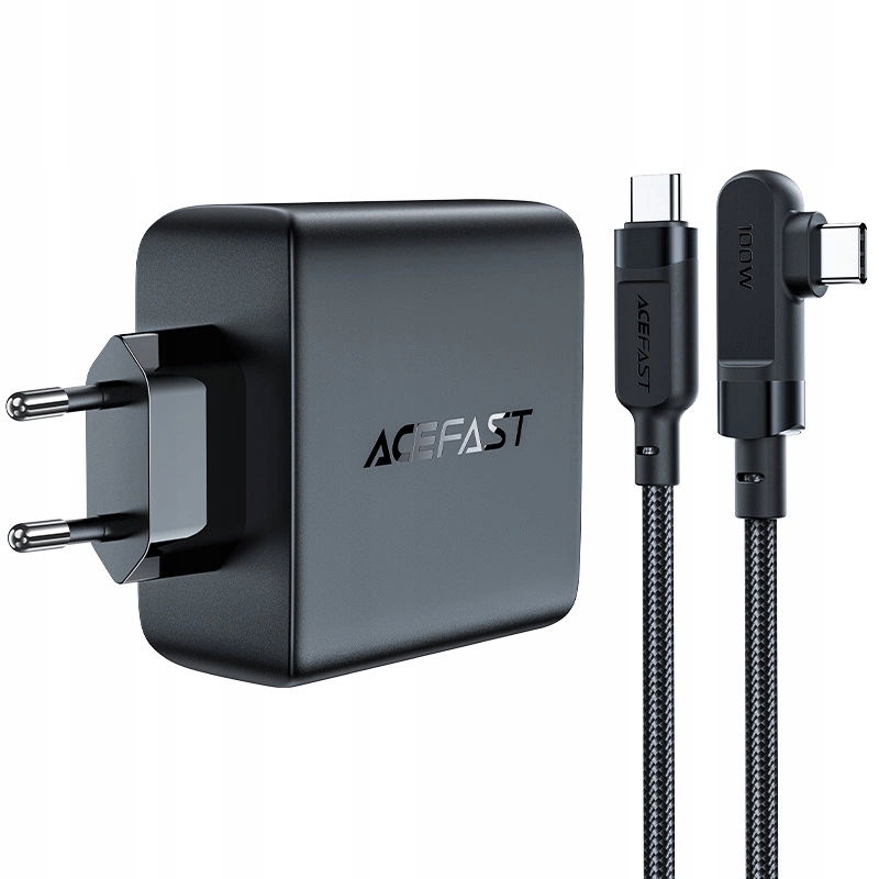Acefast rýchla nabíjačka GaN 3xUSB-C/1xUSB-A 100W čierna kábel k