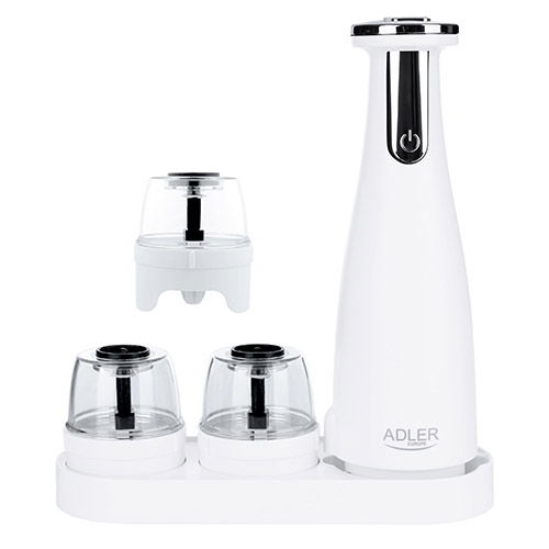 Ad 4449 white Mlynček na korenie, soľ a korenie Sada 3 mlynčekov Usb