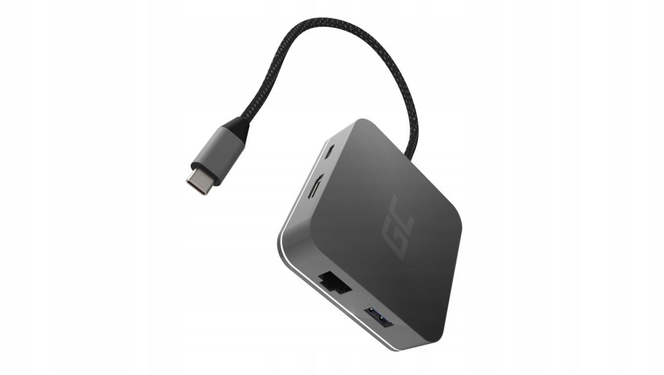 Adaptér, adaptér, Usb-c Hub Green Cell 6v1 (usb 3,0 Hdmi Ethernet Us)