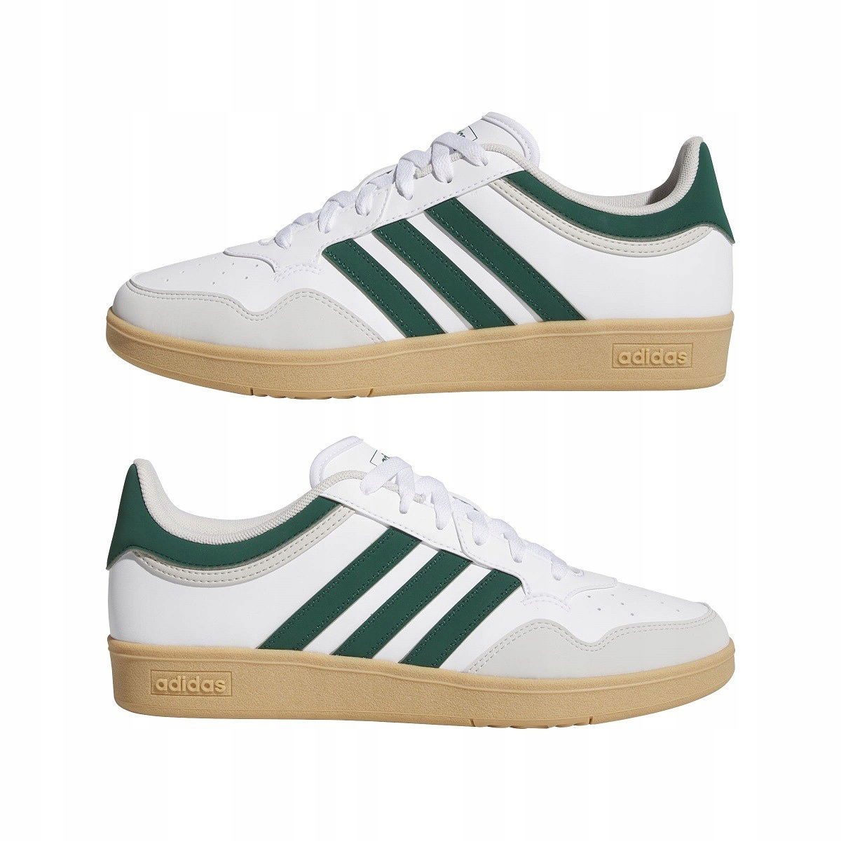 adidas pánske každodenné biele topánky so zelenými pruhmi veľ. 44 2/3