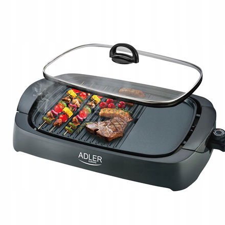 Adler Elektrický gril Ad 6610 Stolový 3000 W Čierny