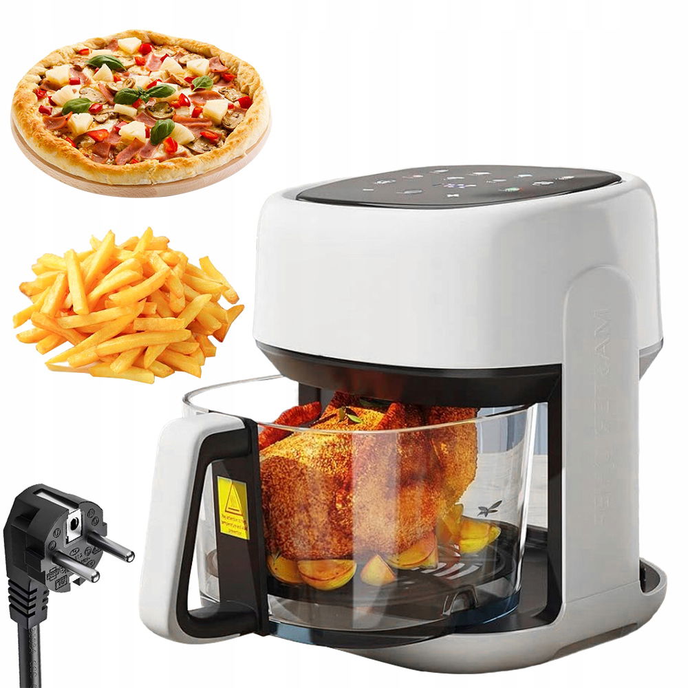 Air Fryer 6L 360° Pohľad na sklo Interiér 10 programov Smart Ntc