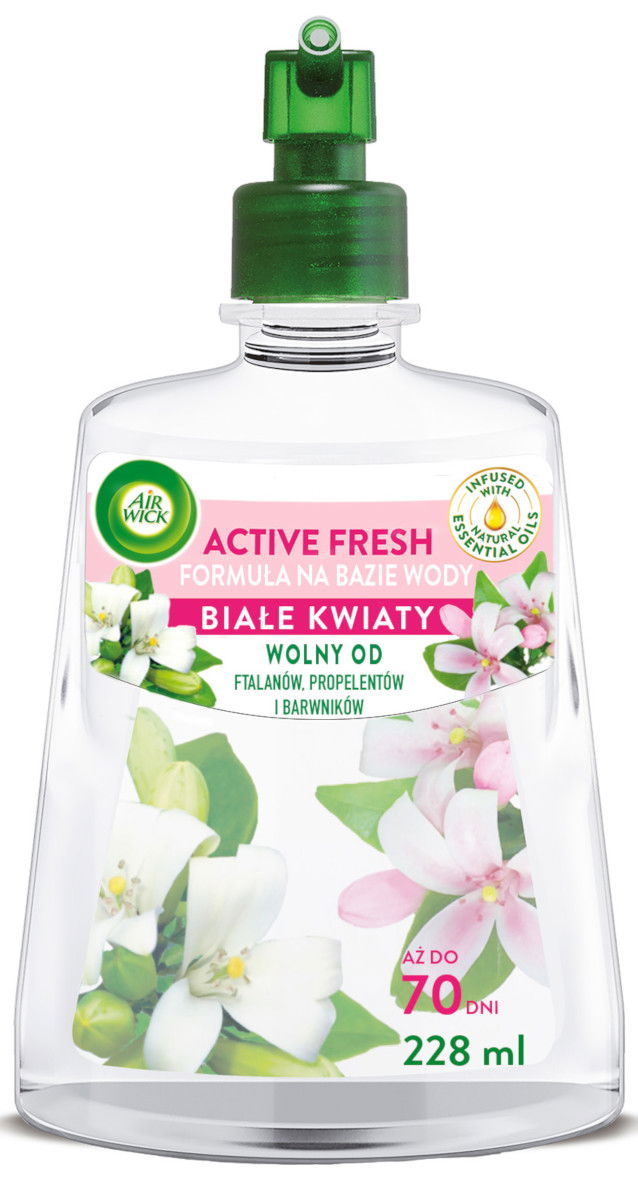 Air Wick Active Fresh Náplň Biele kvety do osviežovača vzduchu 228 ml