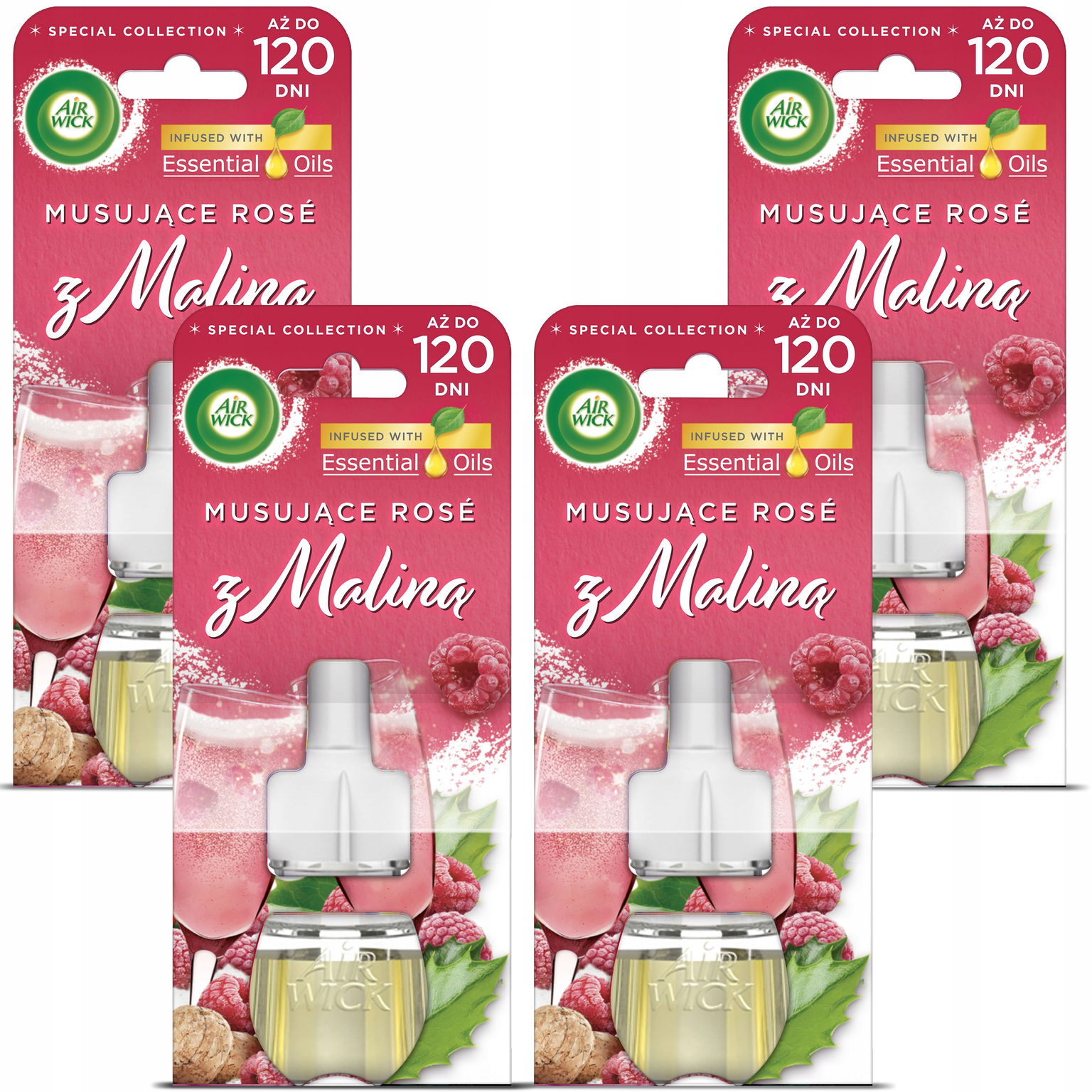 Air Wick Náplne Do Elektrického Osviežovača Rose S Malinami 4X 19 ML