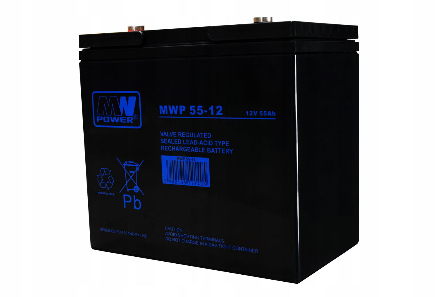 akumulátor Mwp 55-12 (Long Life, 12V-55Ah, Bolt M6) Mwp 55-12