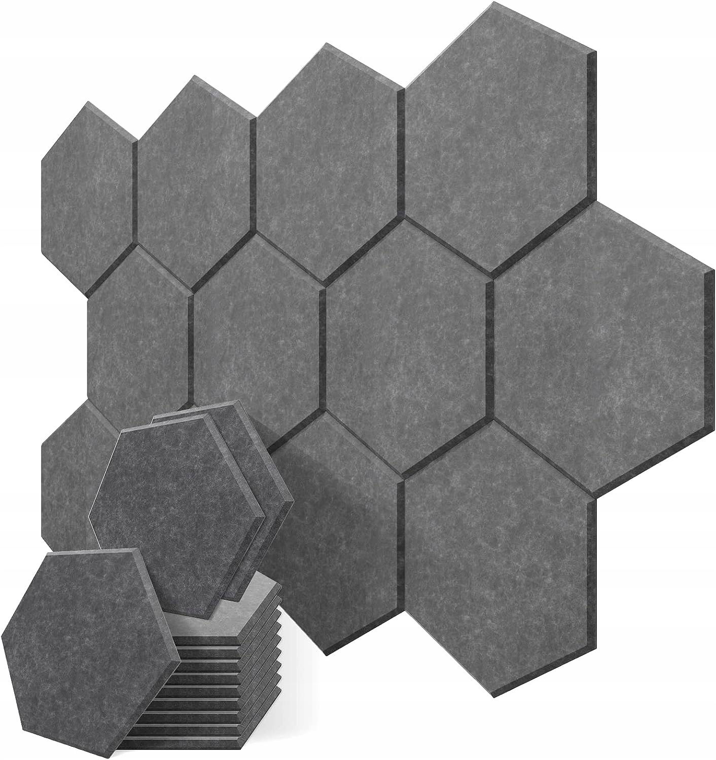 Akustické Panely Čierne Hexagon 12KS 36X30X1 Premium