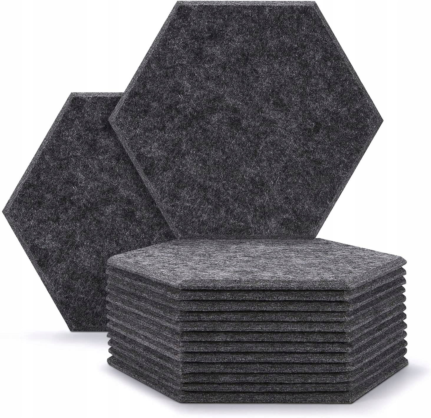 Akustické Panely Hexagon Čierne 30x26x0,9 12 Kusov