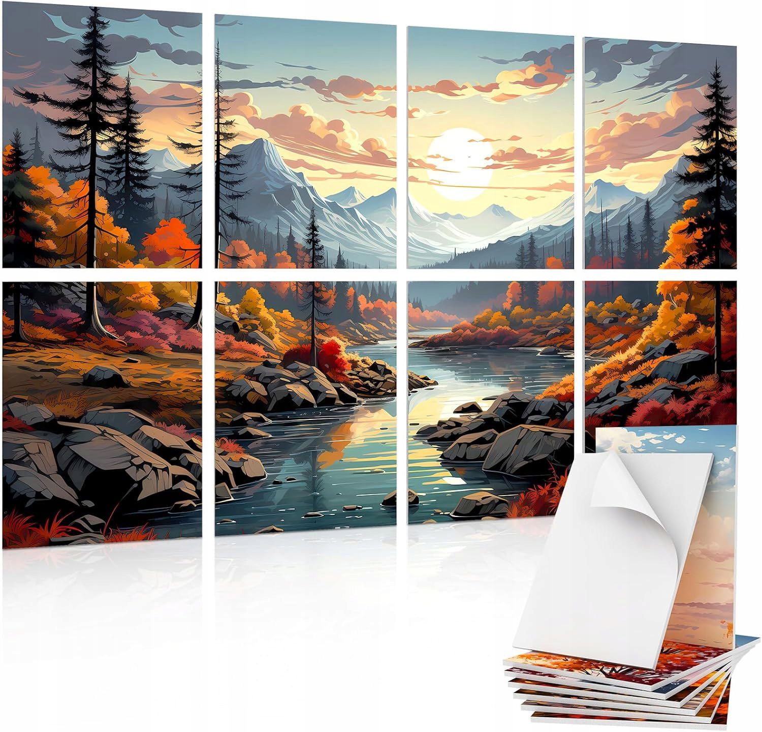 Akustické Panely Zvukotesné Dekoratívne Hory Potok 30X40X1 Samolepiace