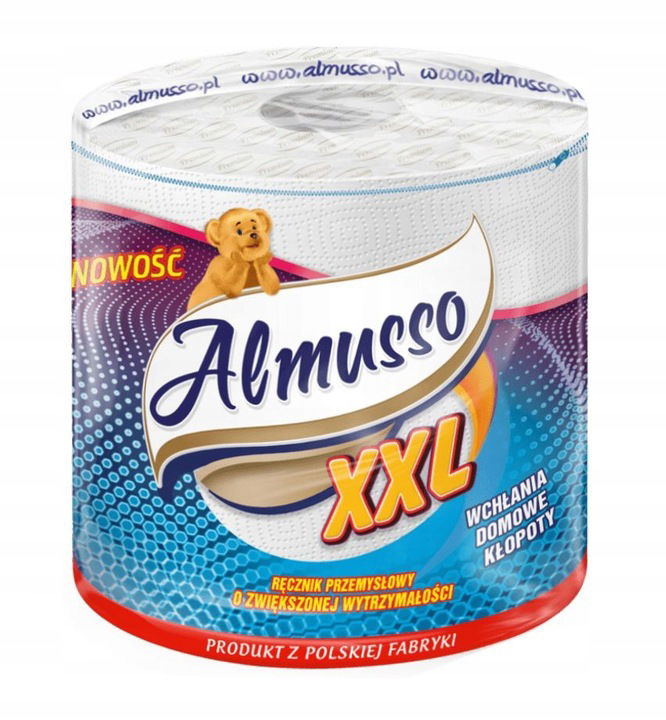 Almusso Kuchynská papierová utierka XXL 80 m Dvojvrstvová Premium Biela