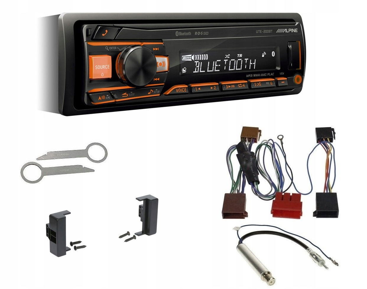 Alpine UTE-200BT Usb Usb Rádio Bluetooth A4 B5 A6