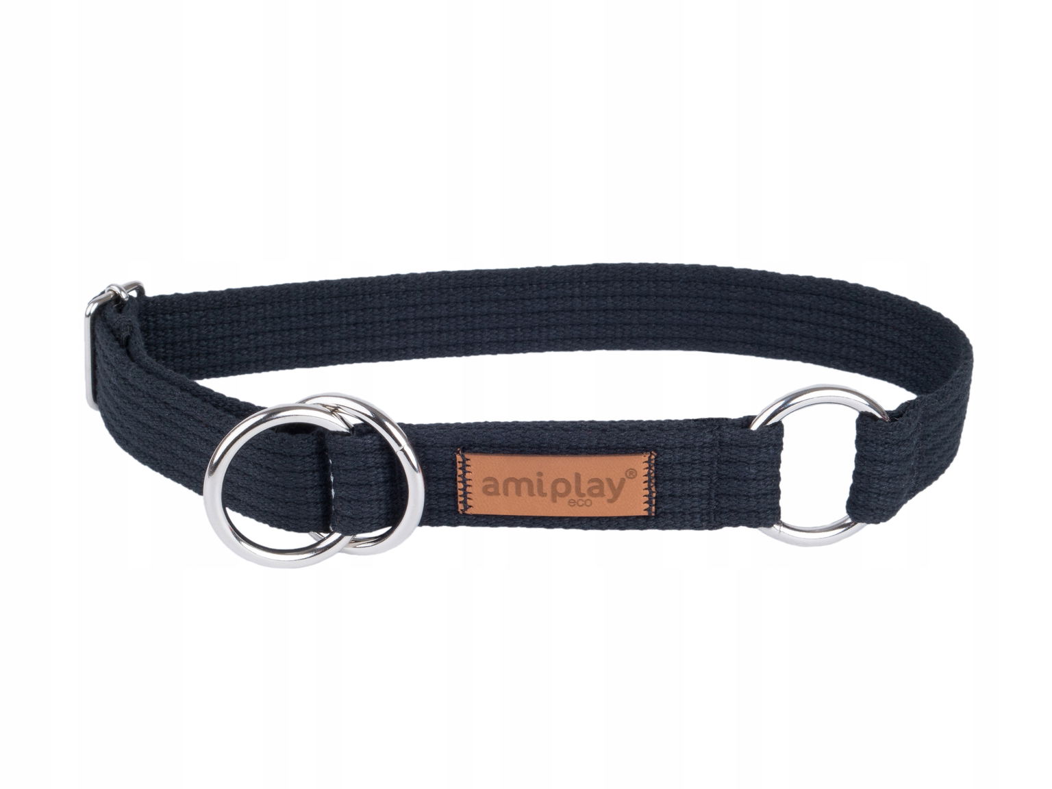 Amiplay Poloupínací Obojok Cotton M 32-50 2,5 cm Čierny Pre Psa