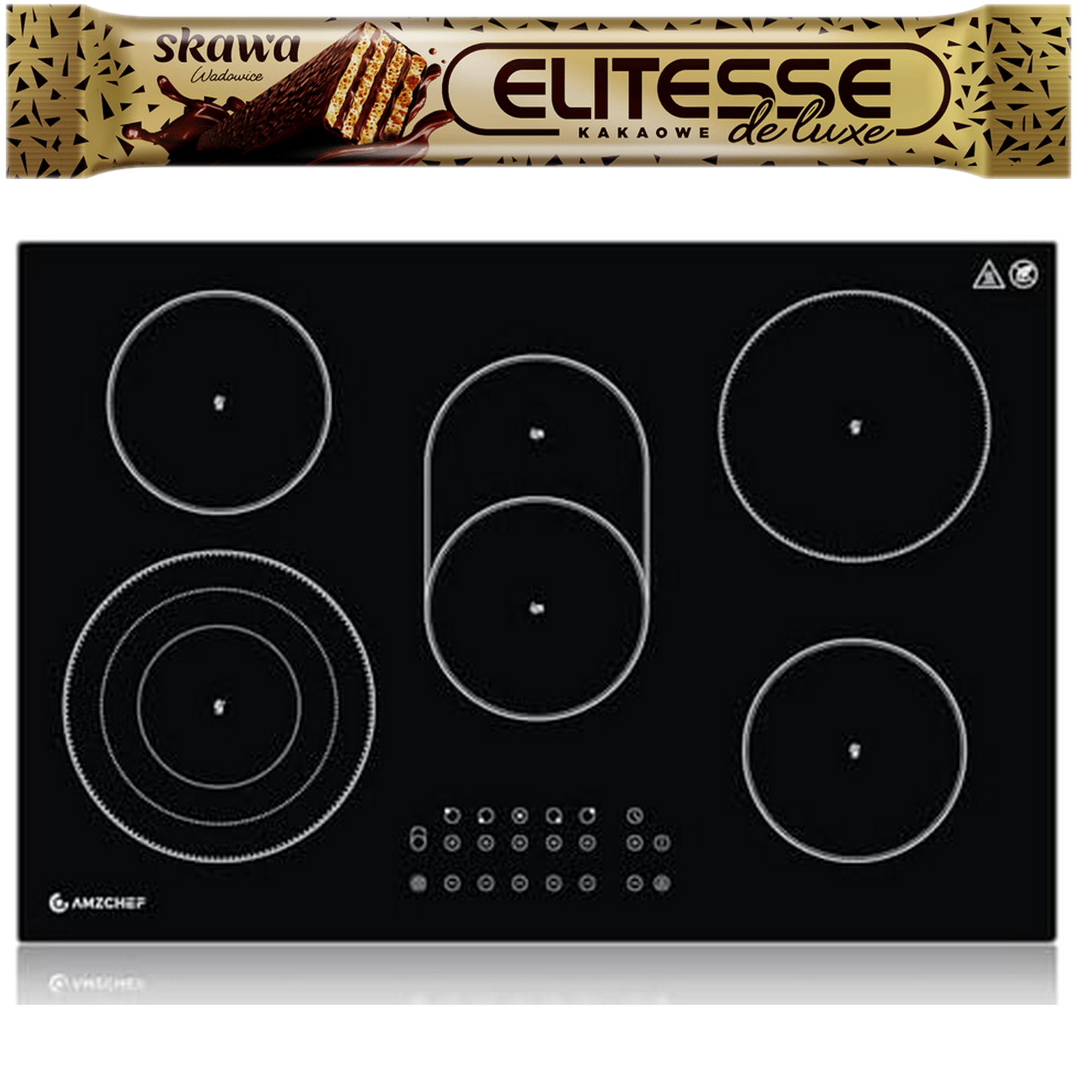 Amzchef Skleneno-keramická varná doska 5 zón 800/1600/2300W 9 Program