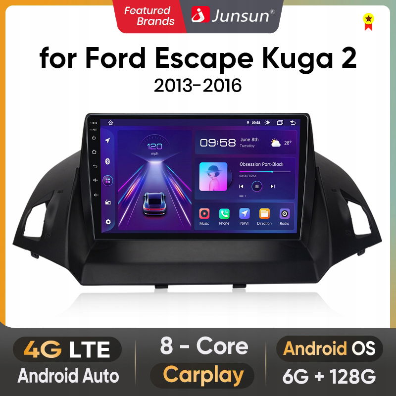 Android 13 Radio samochodowe do Ford Escape Kuga 2 2013-2016 Carplay 6+128