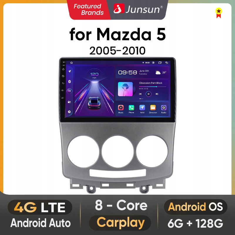 Android 13 Radio samochodowe do Mazda 5 2005 2006 2007-2010 4G Carplay Auto