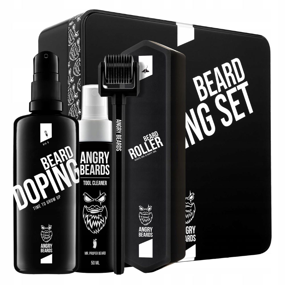 Angry Beards Sada na rast fúzov Roller Doping