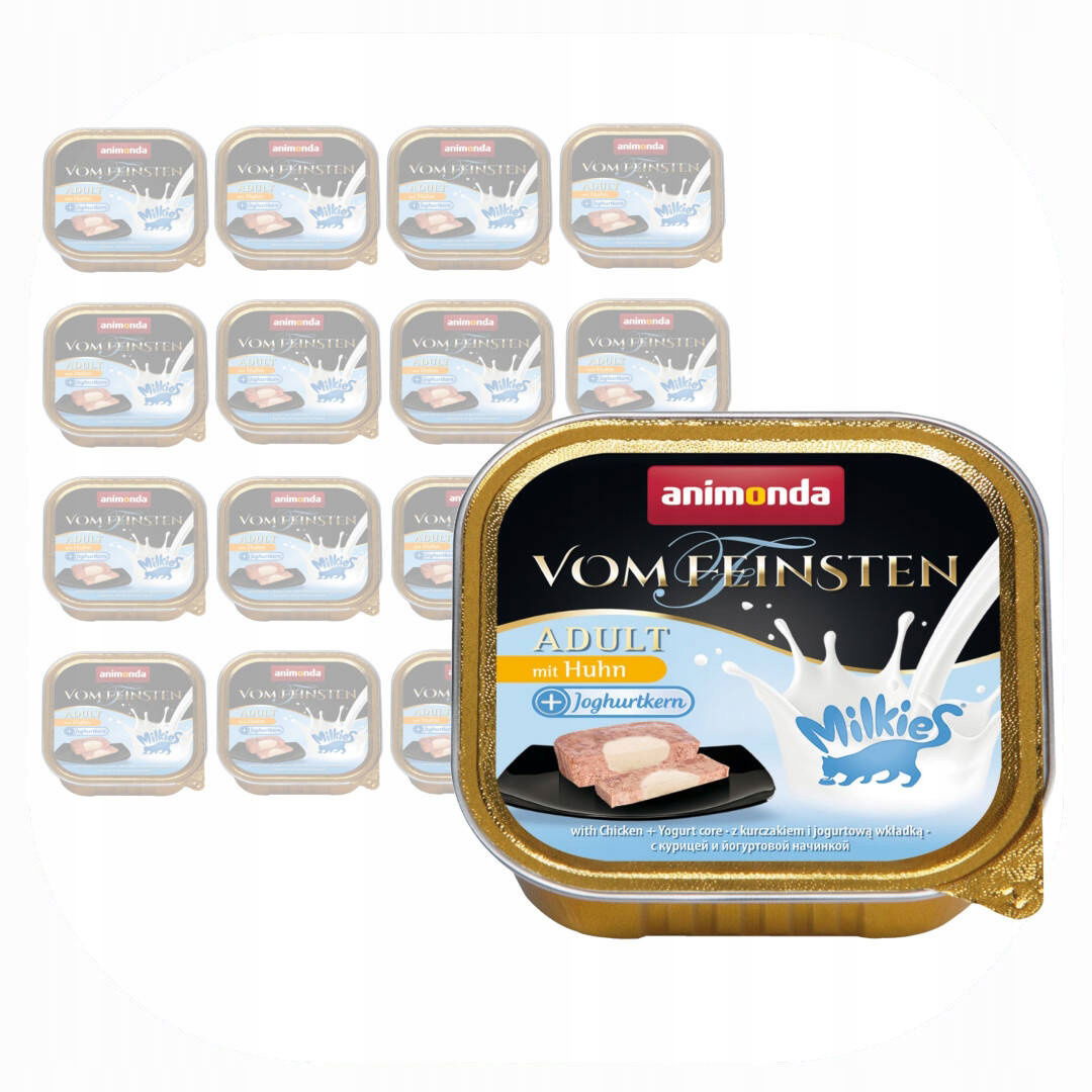Animonda Vom Feinsten Milkies 16x100g Vlhké Krmivo pre mačky Kuracie Mäso Jogurt