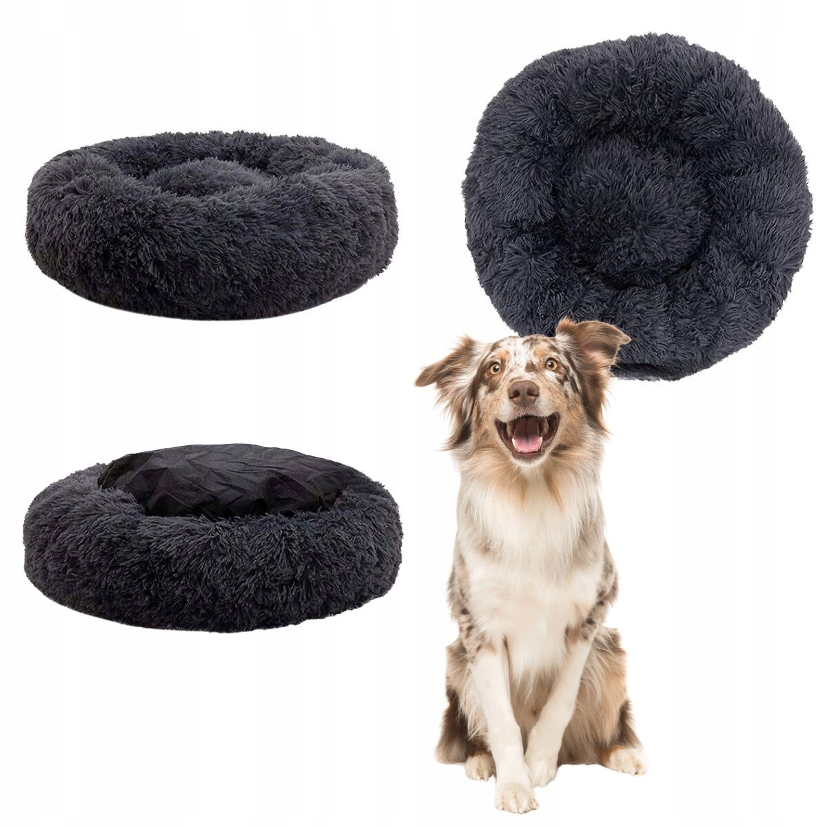 Antistresová pelech pre Veľkého psa, mäkké, nadýchané Cozy Mrak 80 cm
