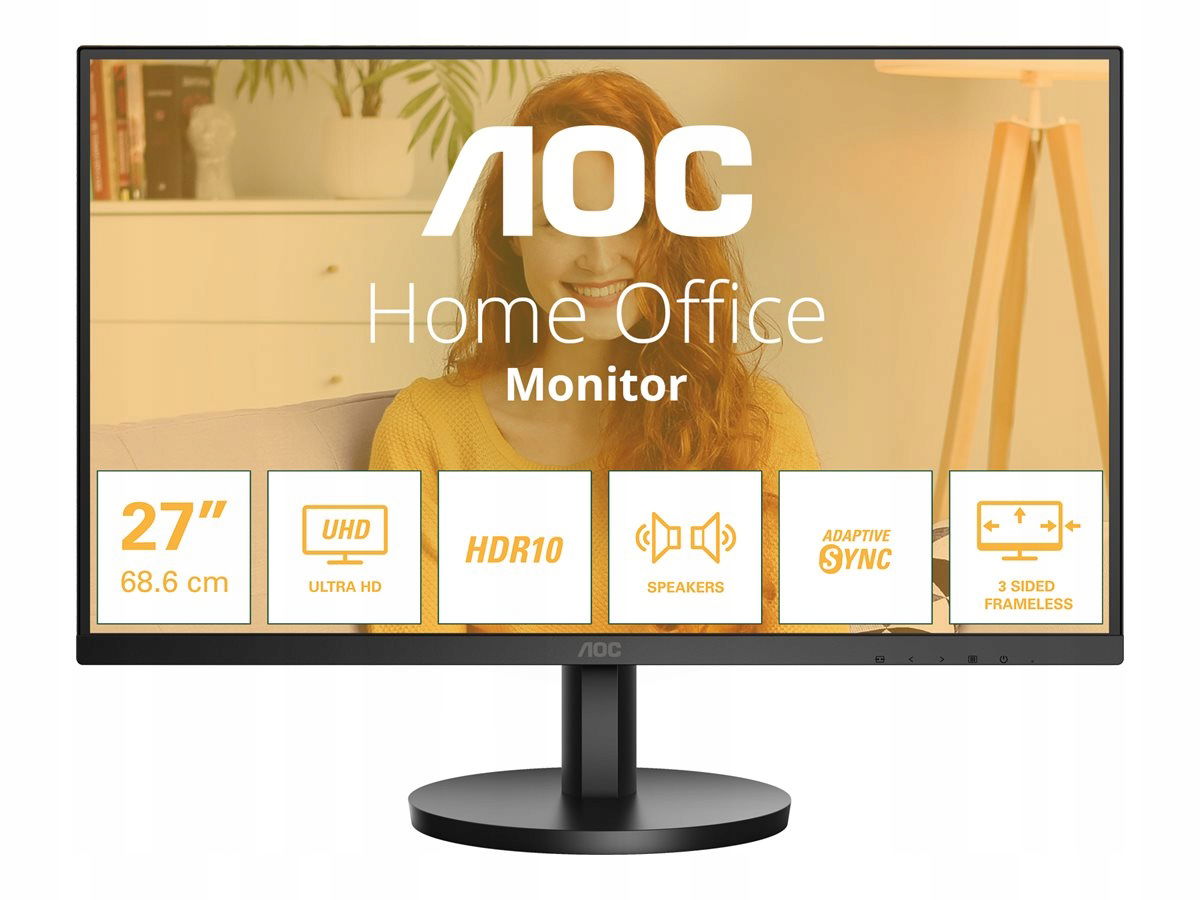 Aoc U27B3A 27" Ips 3840x2160/16:9/350cd/m2/4ms Dp, Hdmi, Headphone out