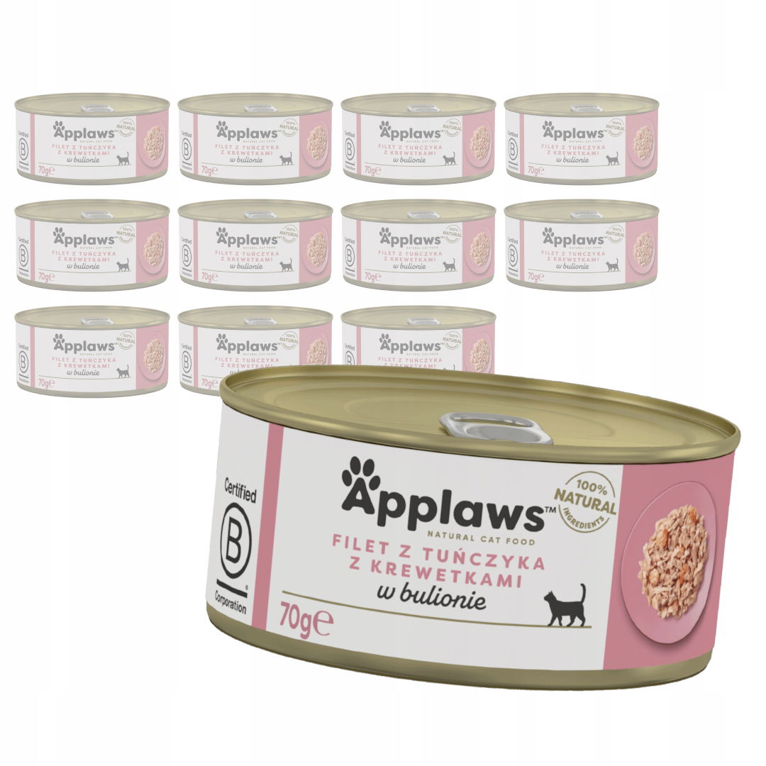 Applaws Cat Vlhké Krmivo pre mačky 12x70g Tuniak s krevetami v vývare