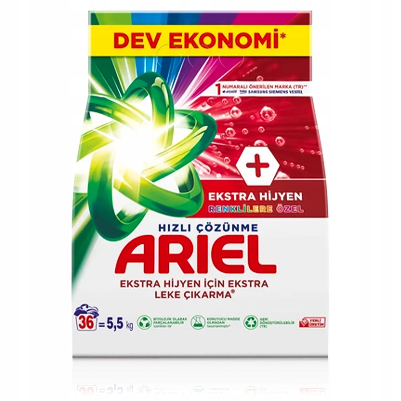 Ariel Ultra Oxi Extra Hygiena Prášok na pranie do farby 5,5 kg